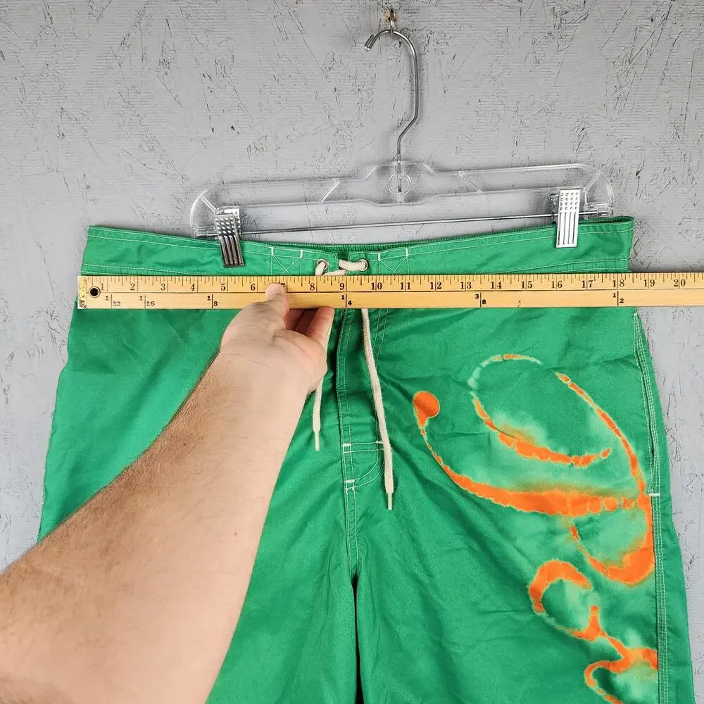 Vintage Polo Ralph Lauren Swim Trunks Mens Large Green Board Shorts Mesh Lined